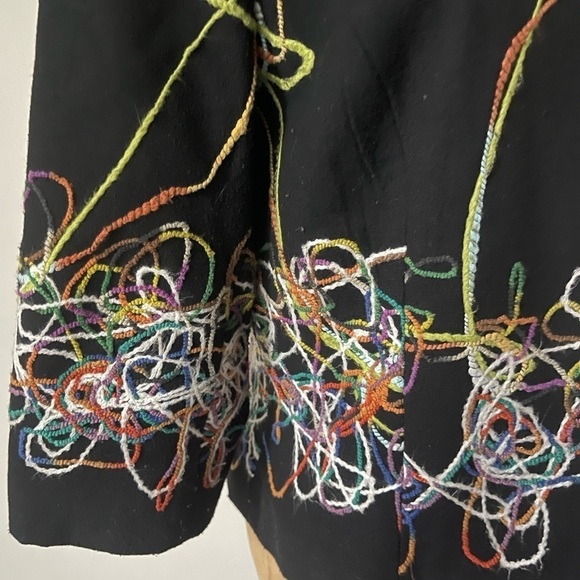 Trenz Petite by Theresa Renz PL Embroidered Abstract Black Wool Blend Jacket - Picture 3 of 8